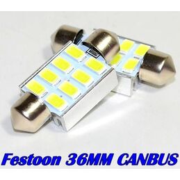 C5W CANBUS FESTONE 8 LED SMD 36 MM DISSIPATORE