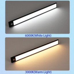 Luz LED para armario con sensor de movimiento para interiores, tira de luz  LED inalámbrica para cocina, luz para armario recargable por USB, luz  nocturna LED - [Clase de eficiencia energética A+++]